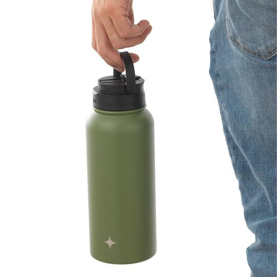 JoyJolt® 32oz. Vacuum Insulated Water Bottle With Flip Lid & Sport Straw Lid